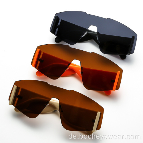 Neue Mode einteilige Sonnenbrille mit großem Rahmen Europäische und amerikanische Trend-Männer- und Damen-Sonnenbrille mit breitem Bein, grenzüberschreitend avan